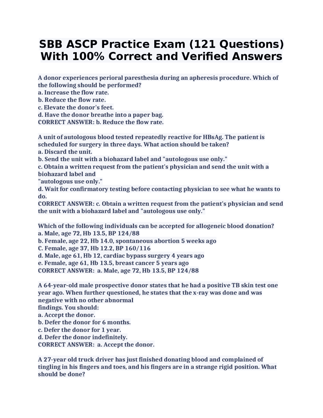 Sbp Questions SBB Exams Questions and Answers (New 2023 – 2024) Graded A+ | Exams ...