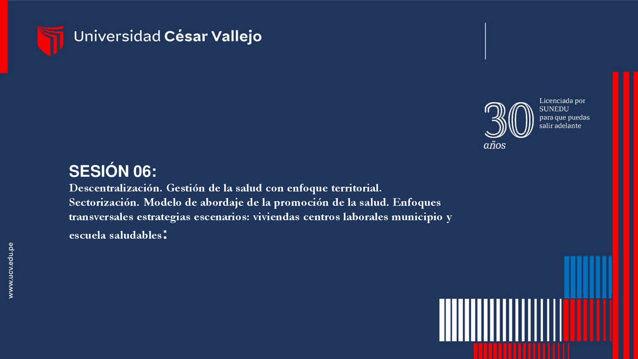 6. DESCENTRALIZACION, GESTION DE LA SALUD CON ENFOQUE TERRITORIAL (1 ...