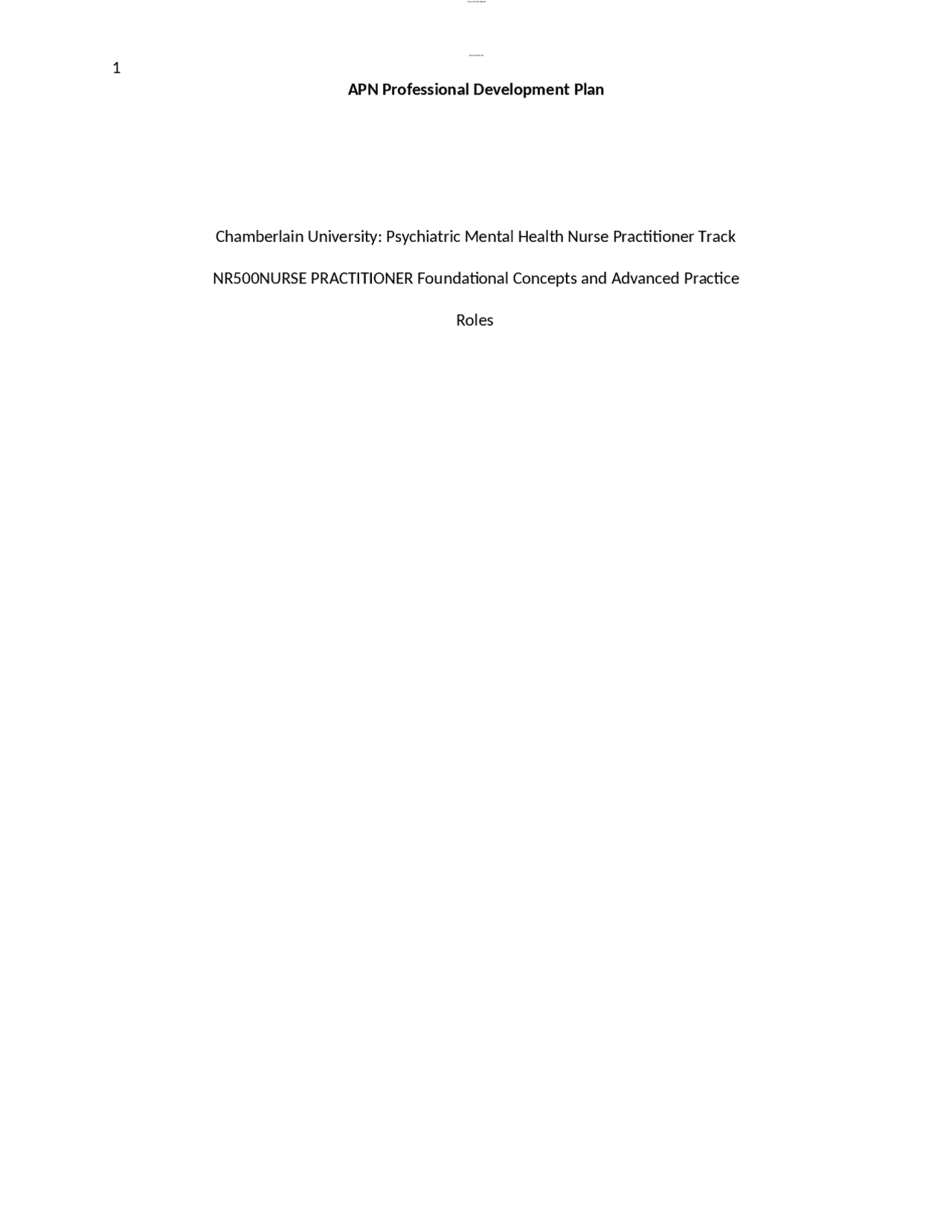 NR 500NP APN Professional Development Plan | Exams Nursing | Docsity