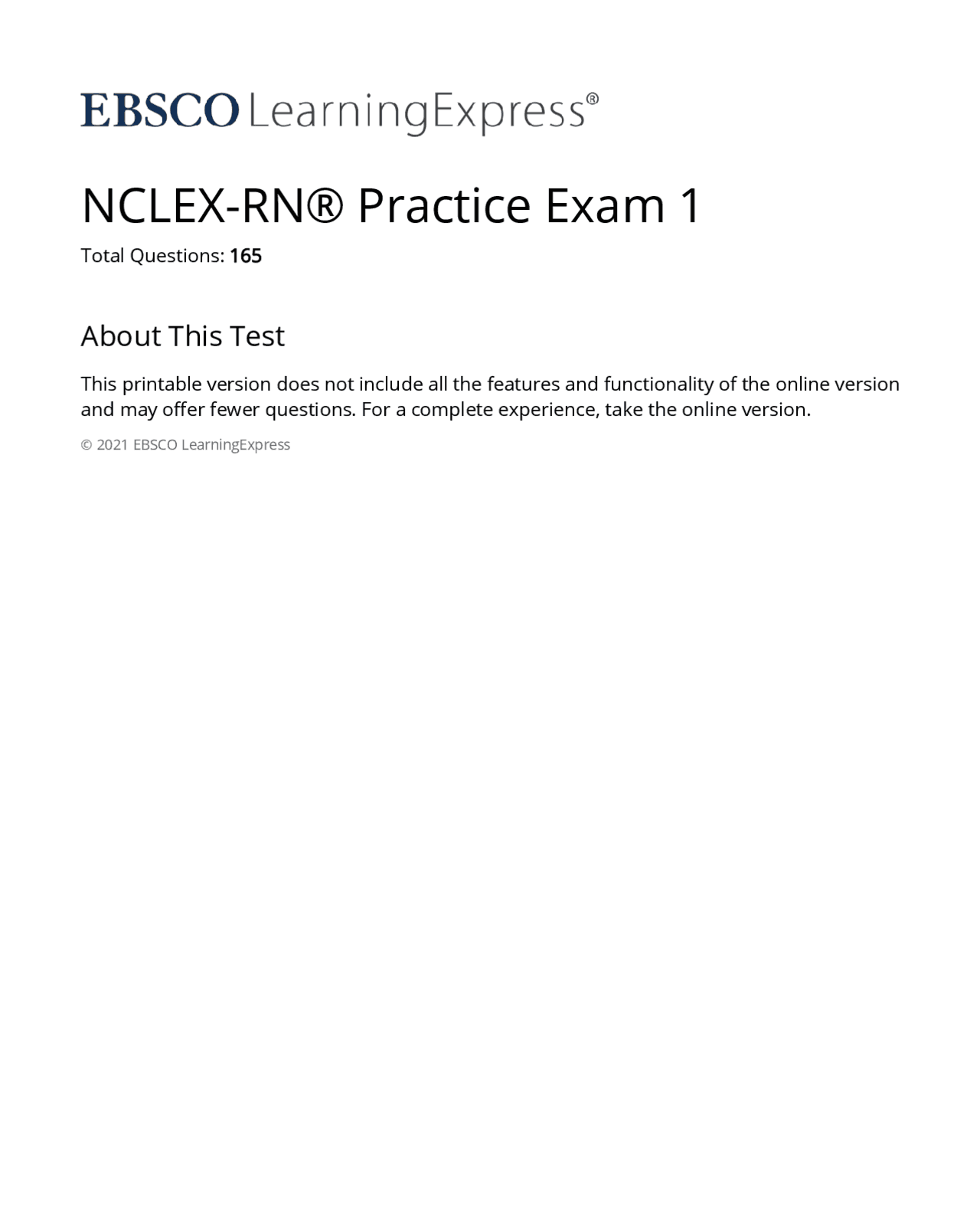 NCLEX-RN Practice Exam 1 (GRADED A)165 Questions and Answers ...