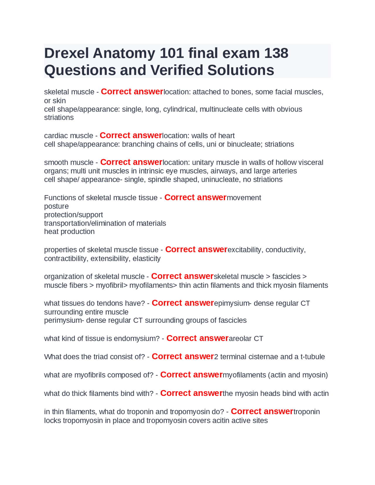 ANATOMY 101 FINAL EXAM REVIEW visual data 6