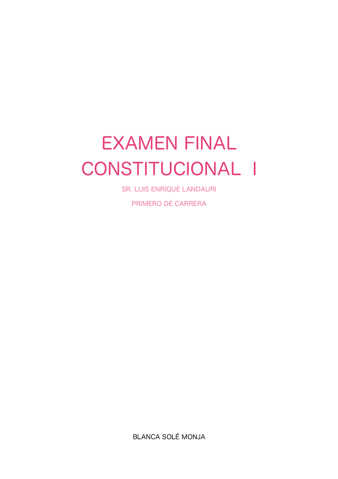 Examen final de Derecho Constitucional I | Apuntes de Derecho ...