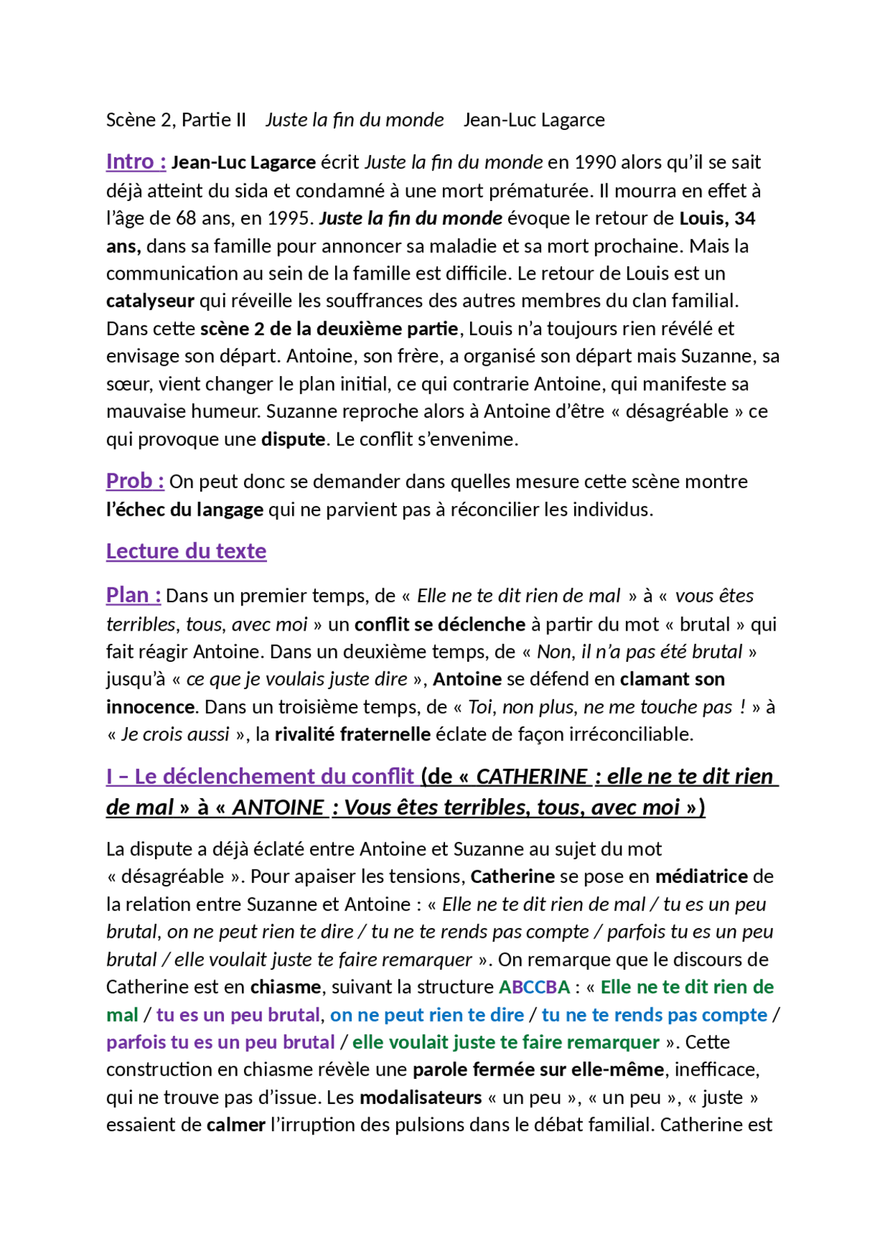 Juste La Fin Du Monde Mouvement Littéraire www.docsity.com