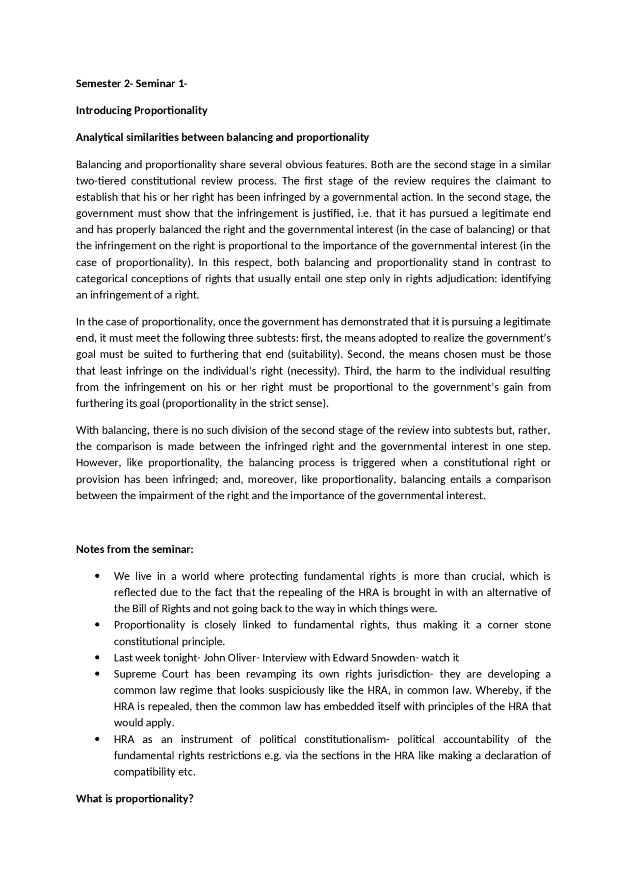Understanding Proportionality in Constitutional Law | Study notes ...