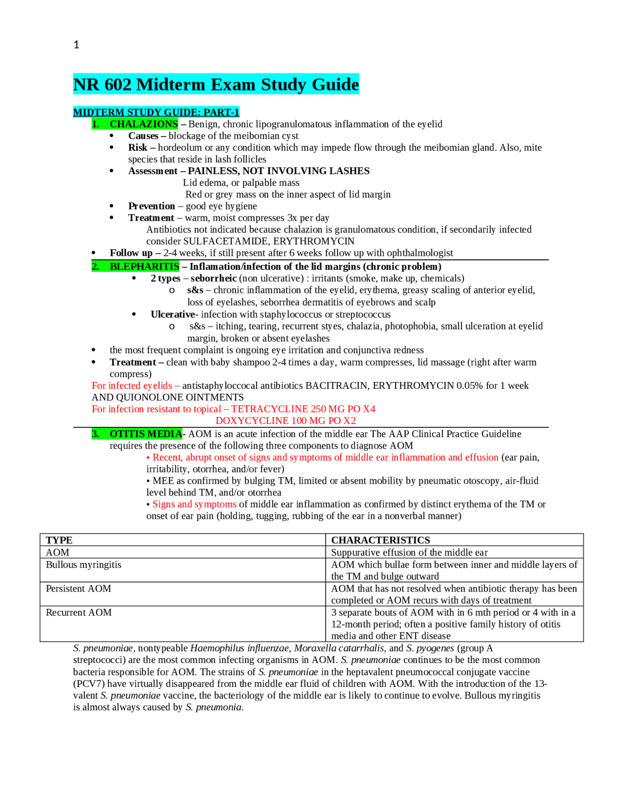 NR 602 Midterm Exam Study Guide (V3)(LATEST, 2024) : Chamberlain ...