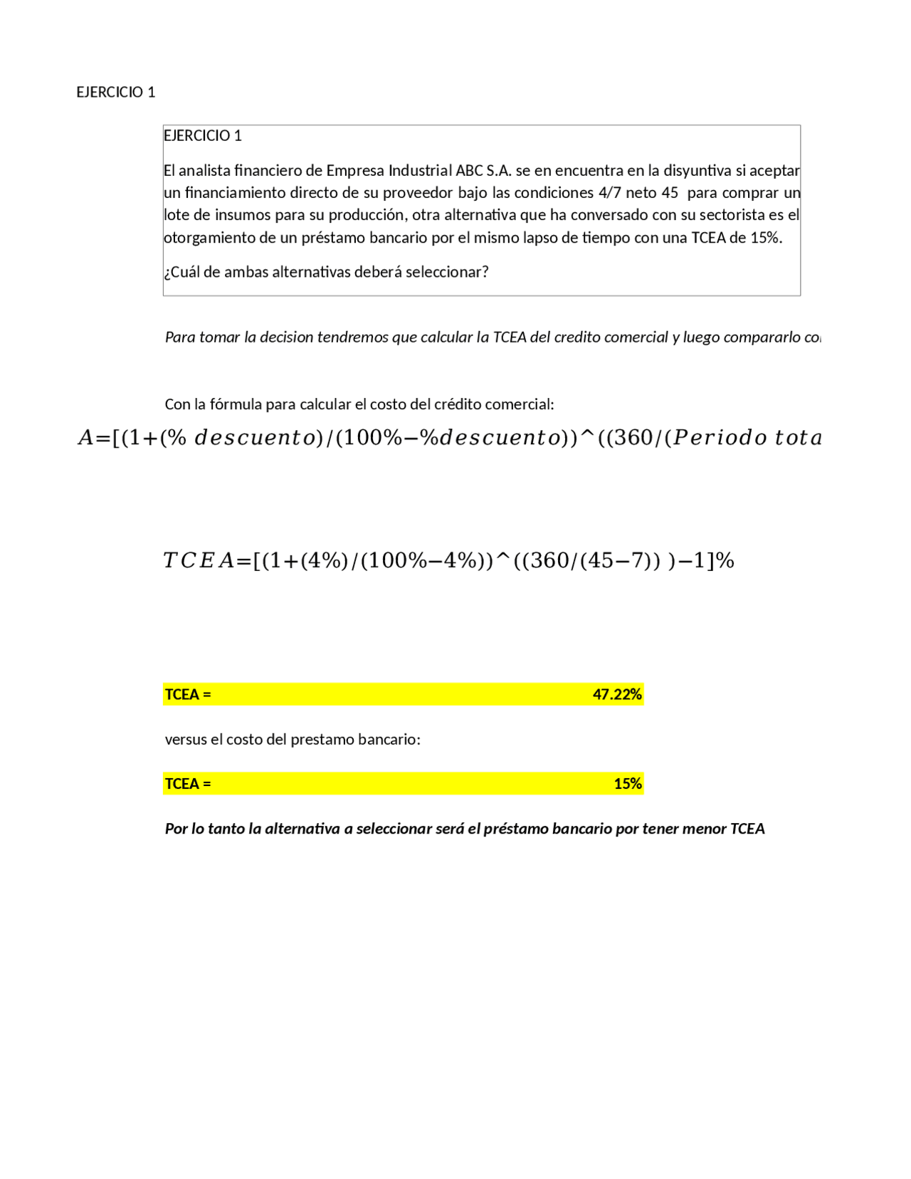 Ejercicios resueltos semana 5 | Ejercicios de Finanzas Corporativas ...