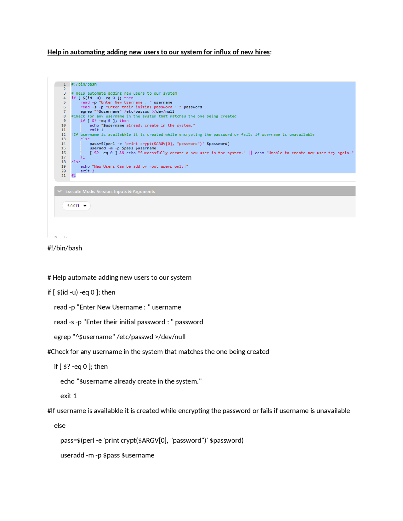 Automating User Creation in Linux Systems | Lecture notes Accounting ...