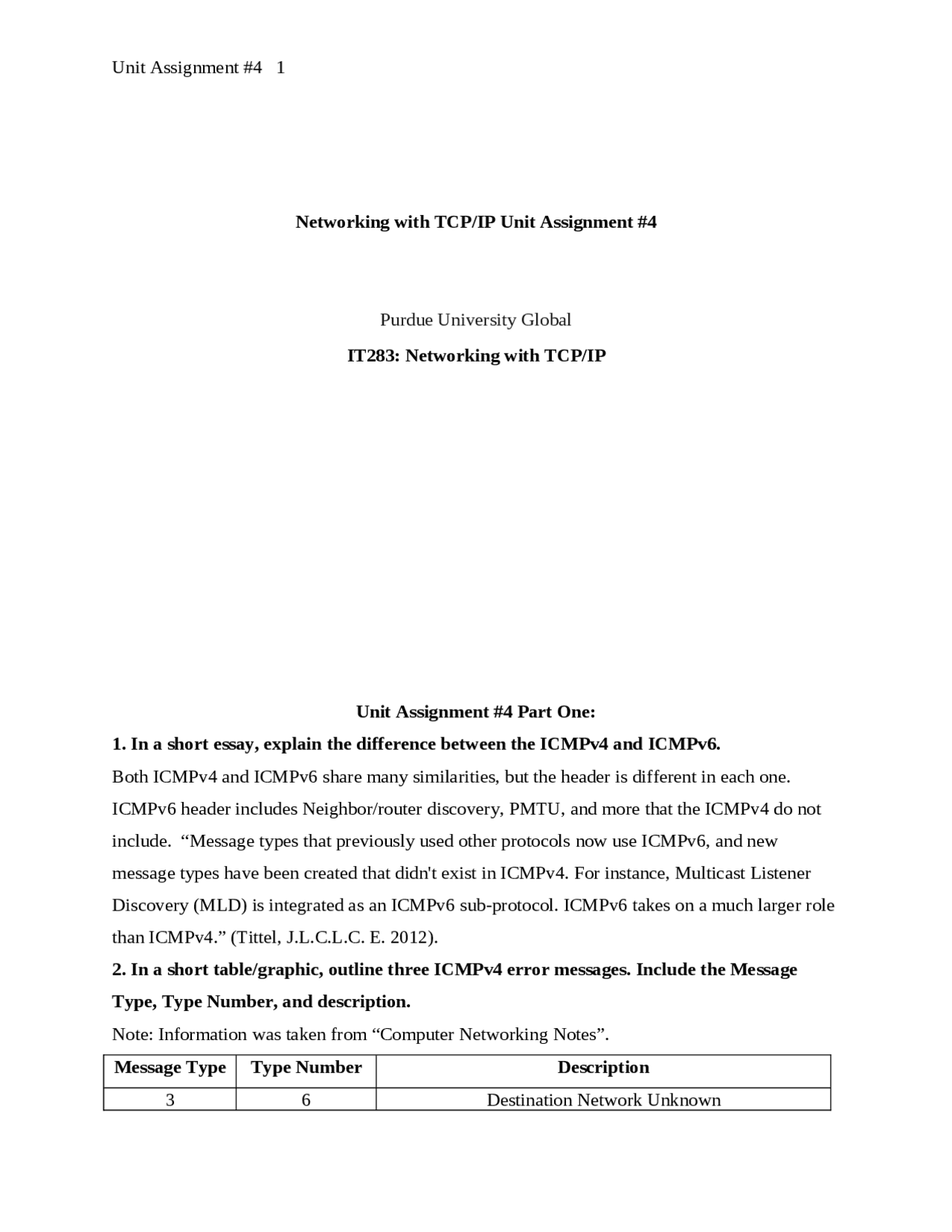 Networking with TCP/IP Unit Assignment #4Purdue University G | Lecture ...