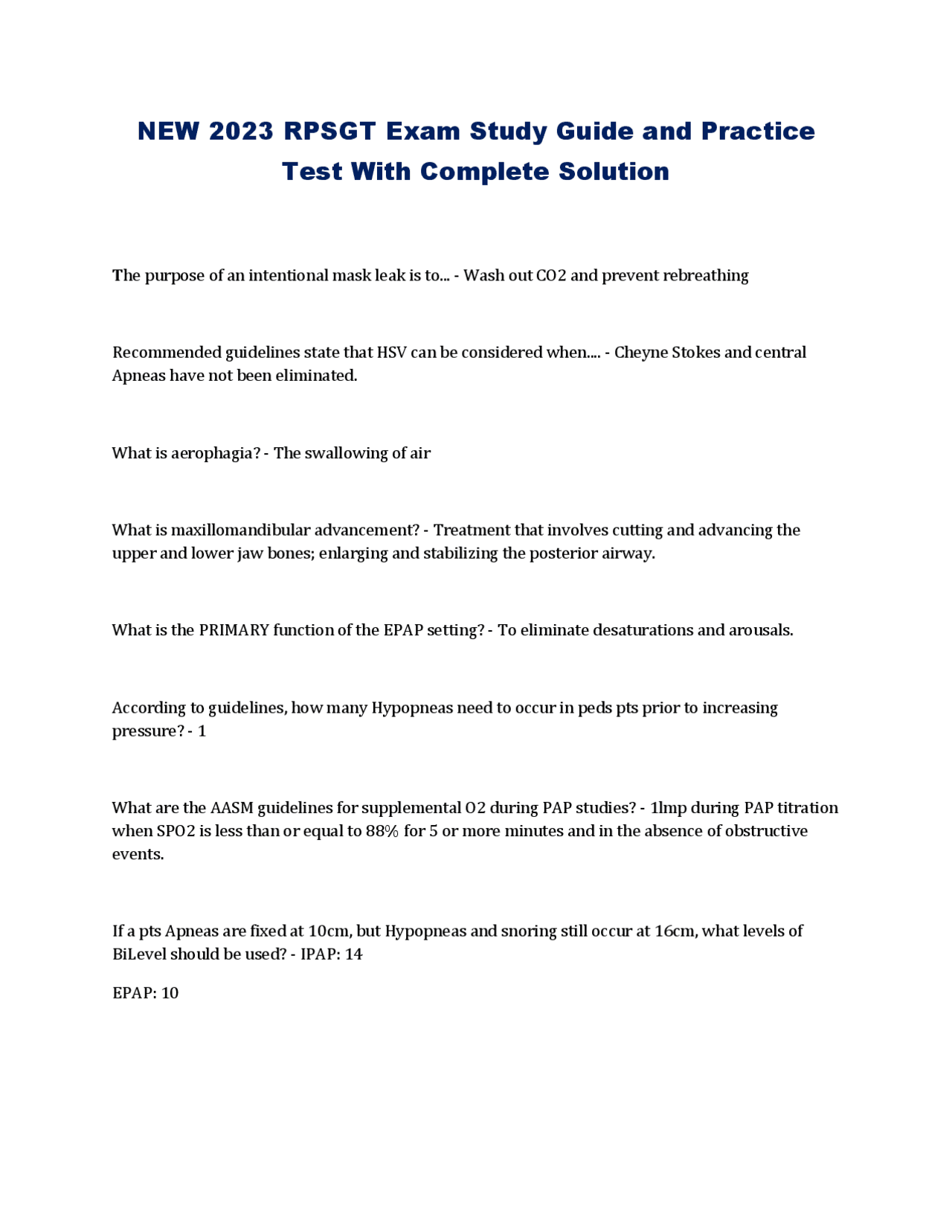 Rpsgt RPSGT OR LICENSING EXAM 2023 – 2024 QUESTIONS AND ANSWERS 100% ...
