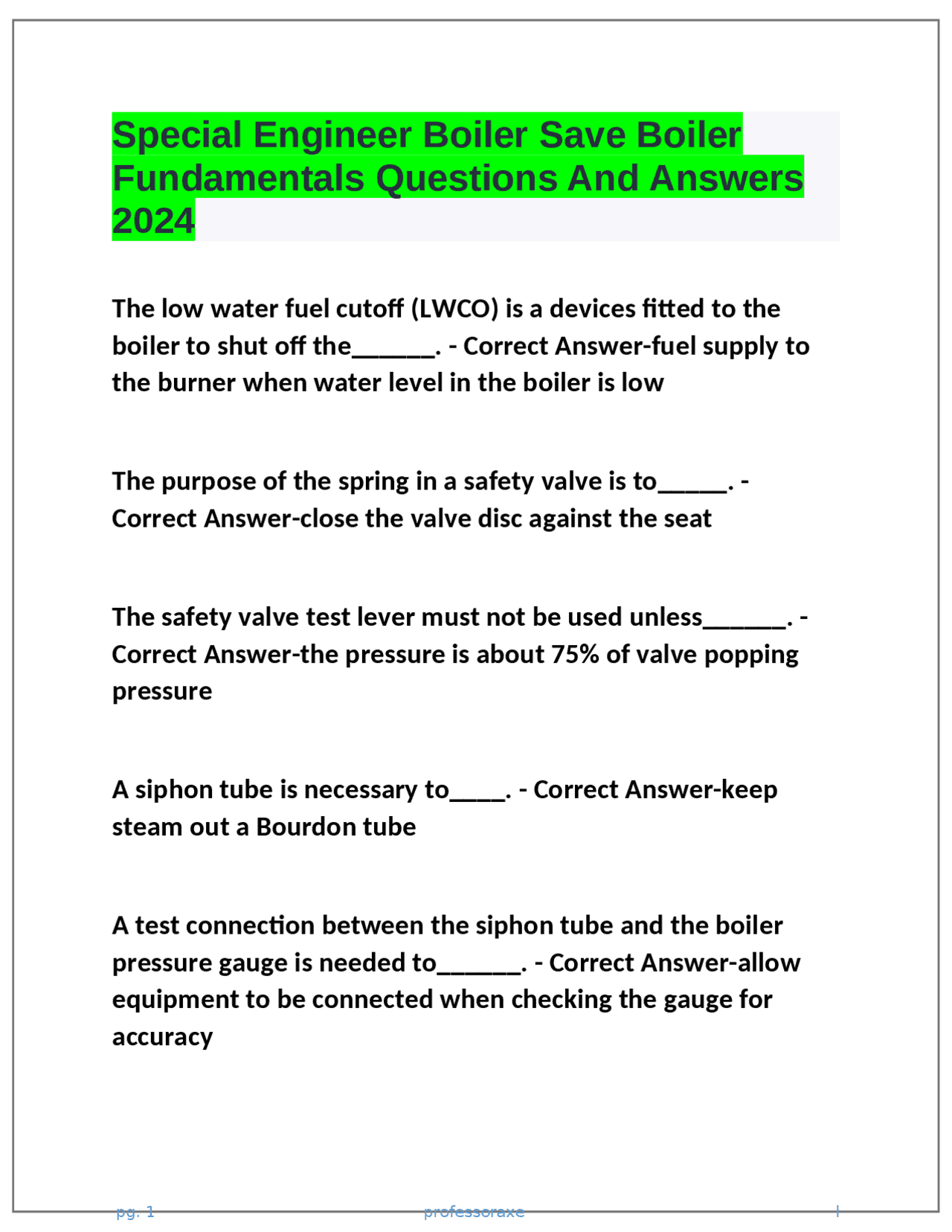 Special Engineer Boiler Save Boiler Fundamentals Questions And Answers 2024 Exams Advanced Special Engineer Boiler Save Boiler Fundamentals Questions And Answers 2024 Exams Advanced