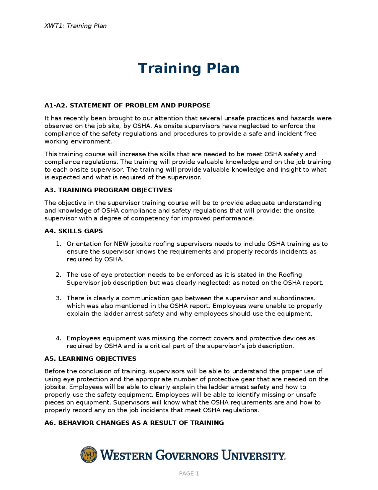 Training Problem Statement Training Plan A1-A2. STATEMENT OF PROBLEM AND PURPOSEIt has | Lecture ...