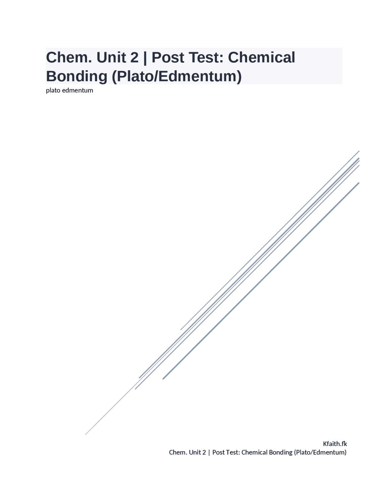 Chem. Unit 2 | Post Test: Chemical Bonding (Plato/Edmentum)fully solved ...
