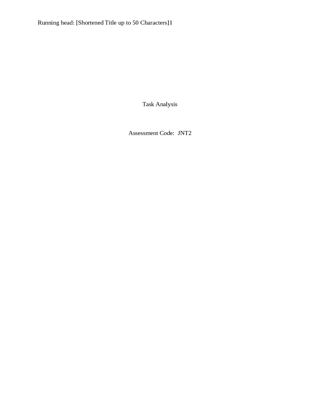 Task AnalysisAssessment Code: JNT2 Task AnalysisDiscussion | Lecture ...