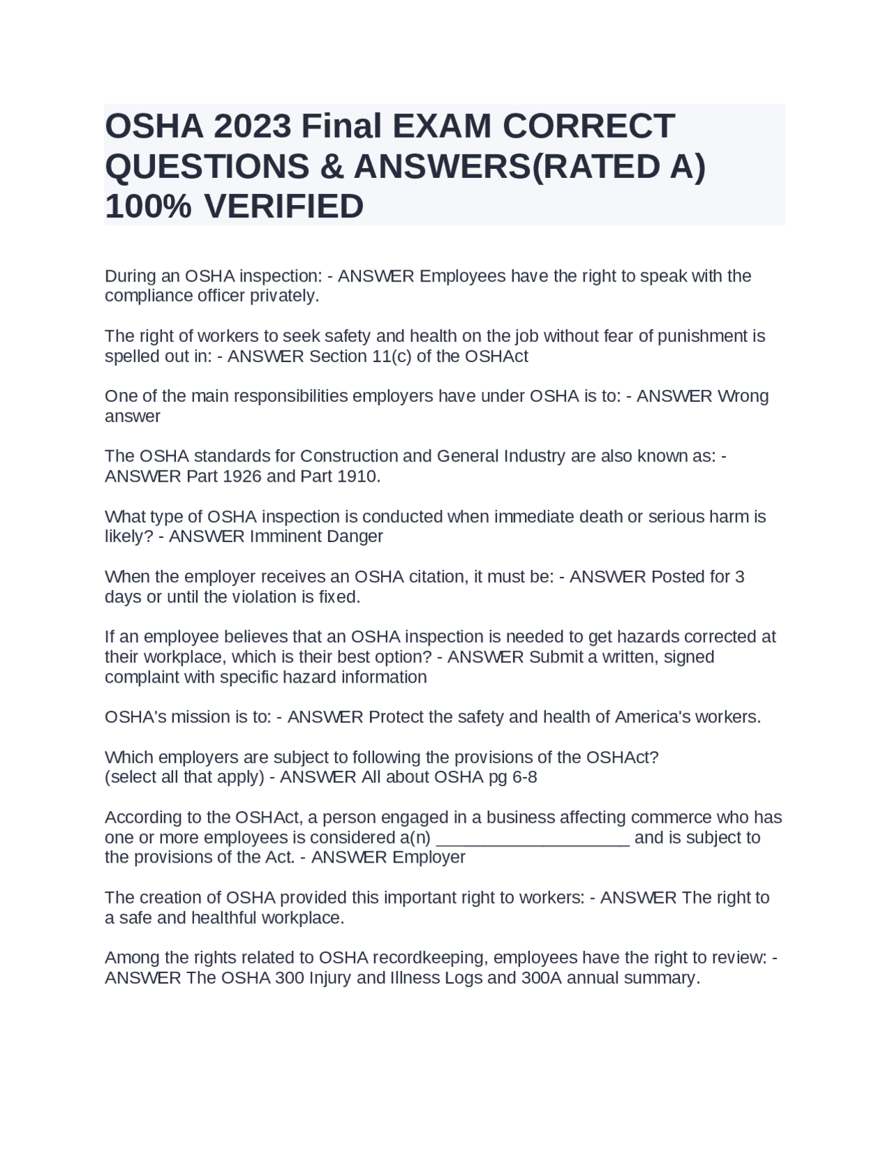 Osha Test Answers 2023 61 - cffsm5l