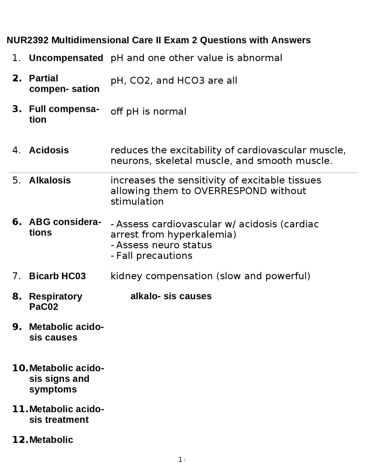 NUR2392 Multidimensional Care II Exam 2 Questions with Answers | Exams ...