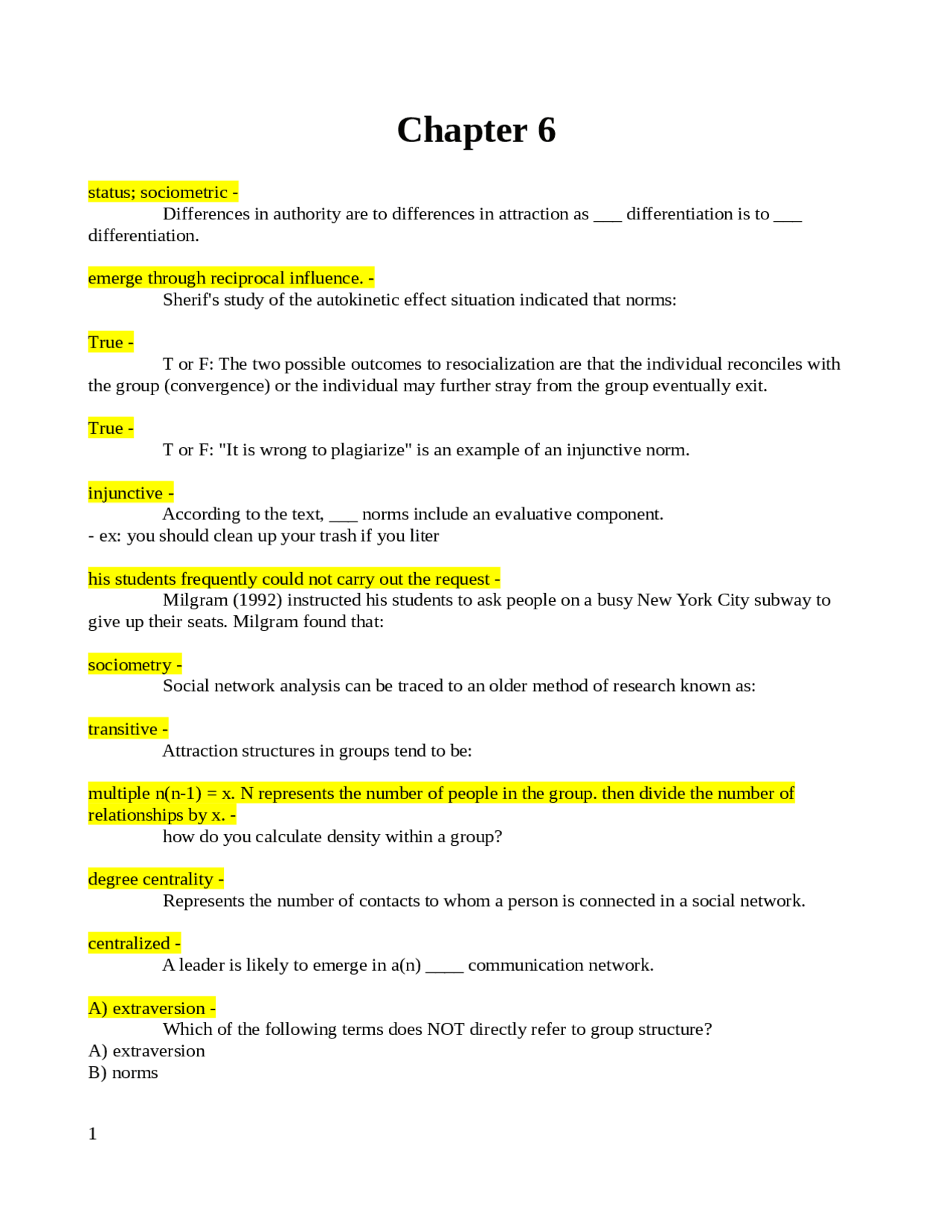 Chapter 6 Chapter 6 Chapter 6 Chapter 6 | Exams Psychology | Docsity
