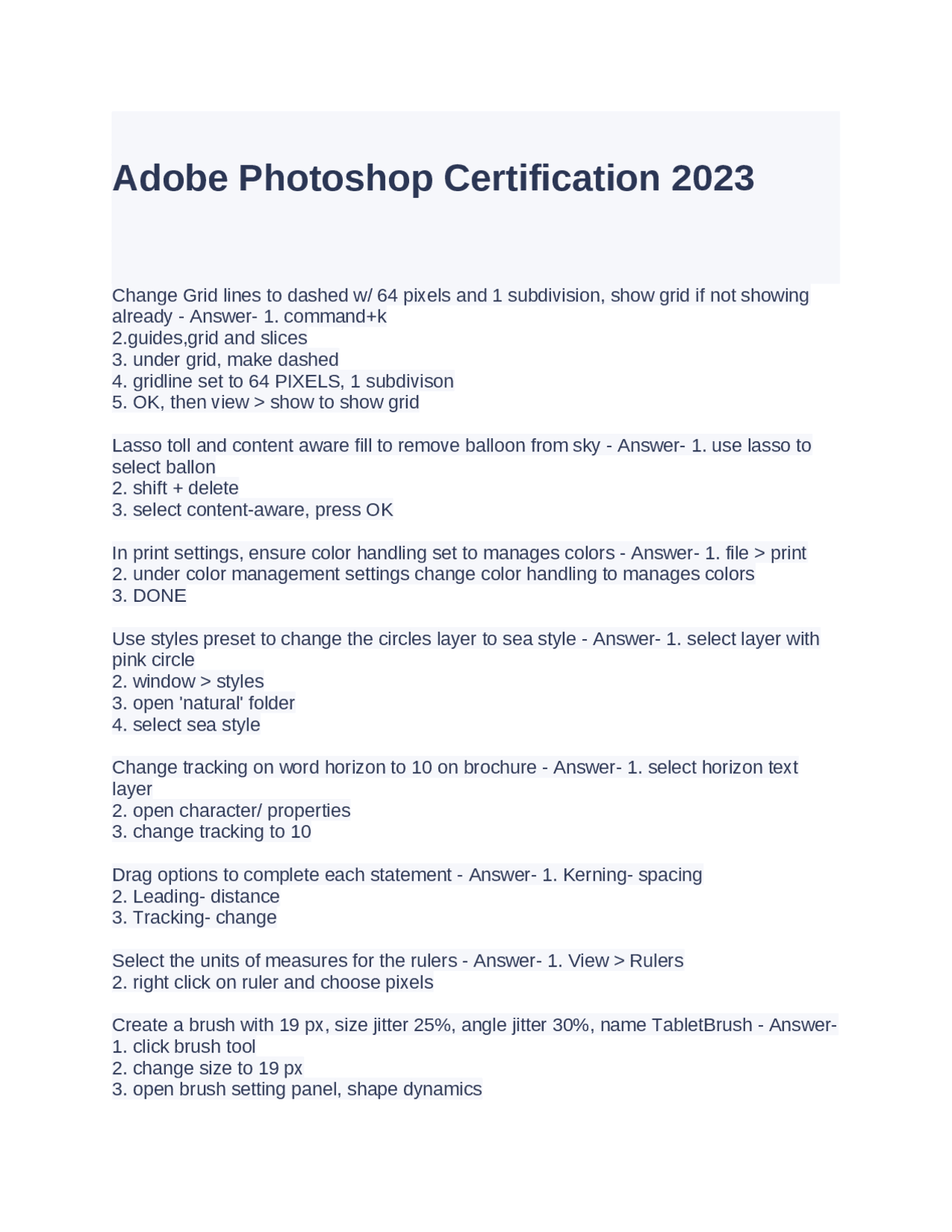 Adobe Certification 20232024 Questions and Answers Exams