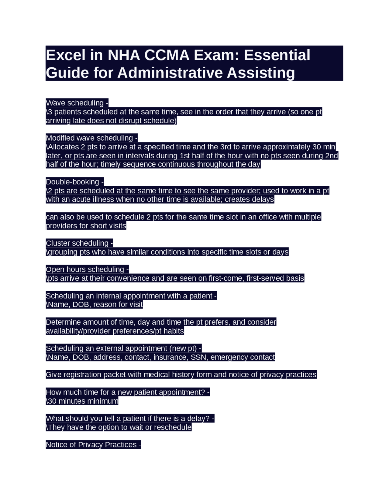 Excel in NHA CCMA Exam: Essential Guide for Administrative Assisting ...