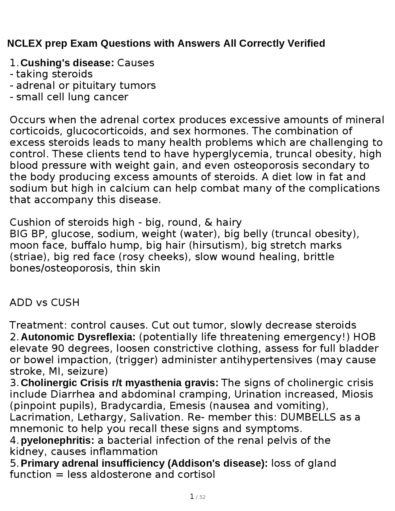 NCLEX prep Exam Questions with Answers All Correctly Verified | Exams ...