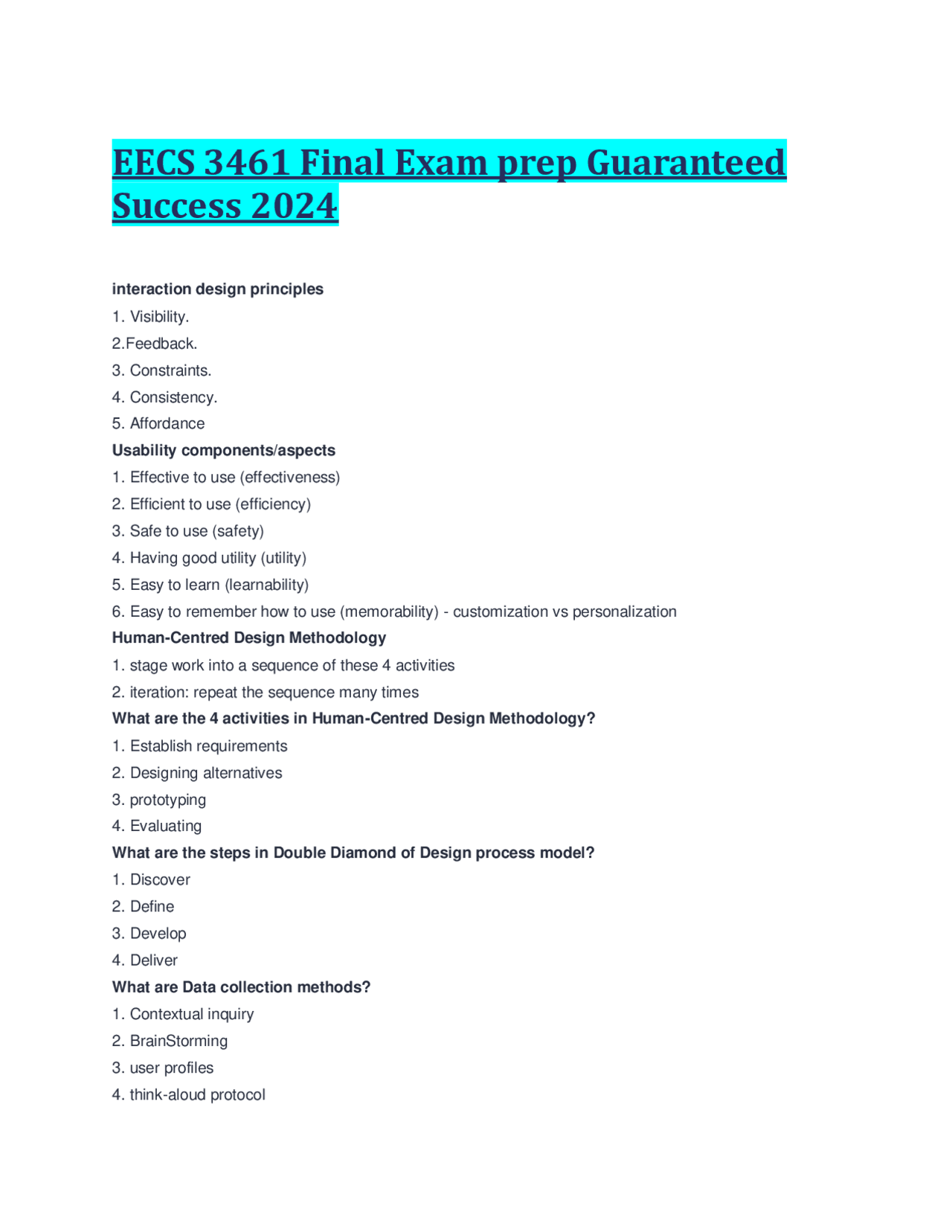 EECS 3461 Final Exam prep Guaranteed Success 2024 | Exams Business ...