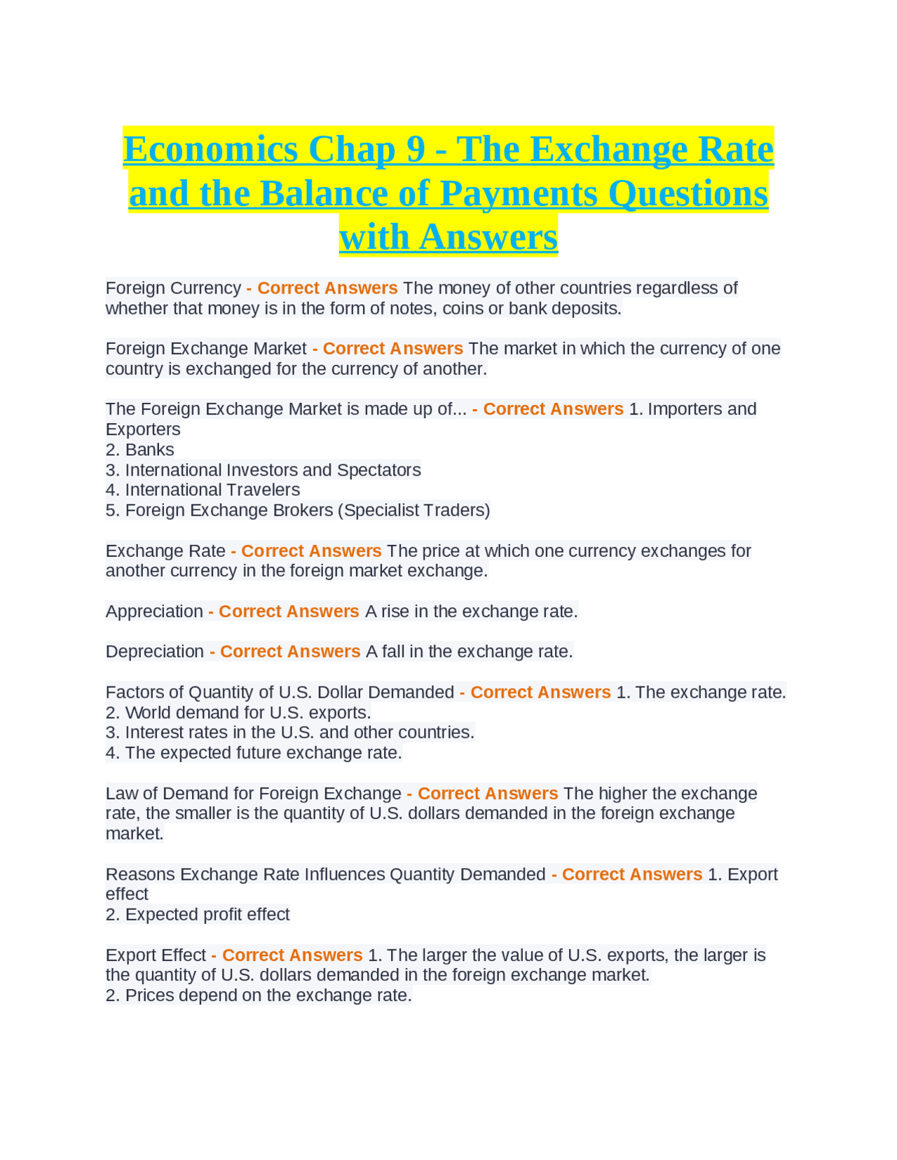 Economics Chap 9 - The Exchange Rate and the Balance of Payments ...