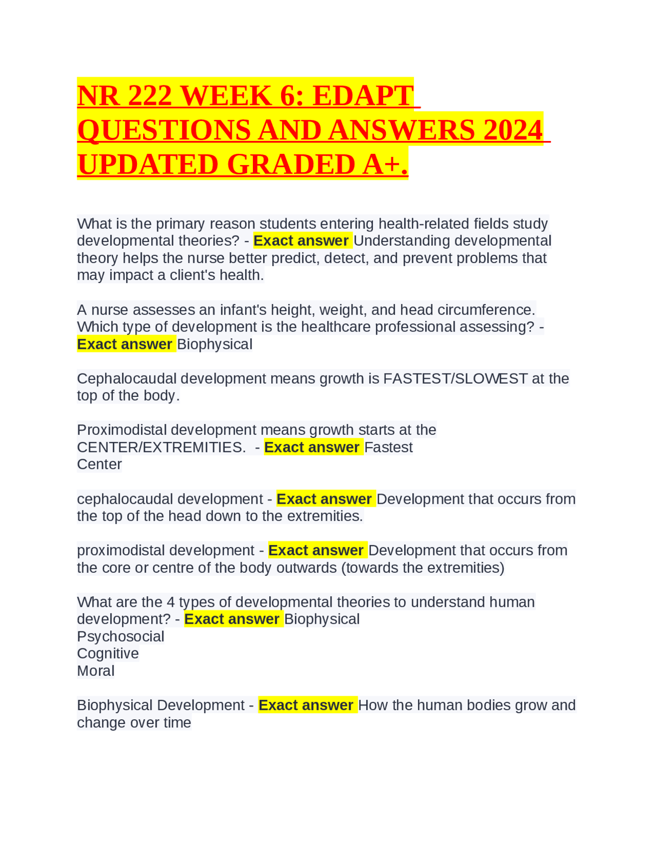 NR 222 EXAM 1 (300 QUESTIONS AND ANSWERS 2024 NEWEST REVISED AND GRADED ...