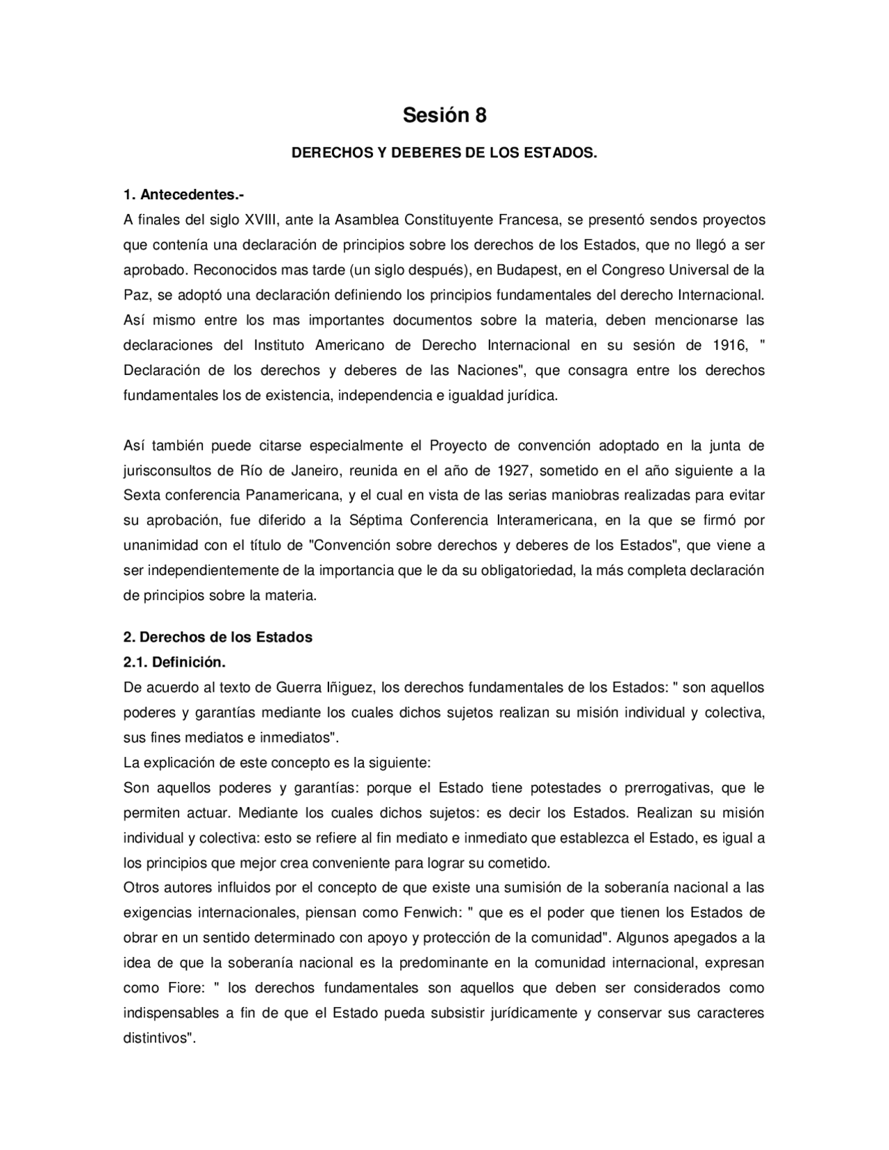 DERECHOS Y DEBERES DE LOS ESTADOS. | Resumos Atualidades | Docsity