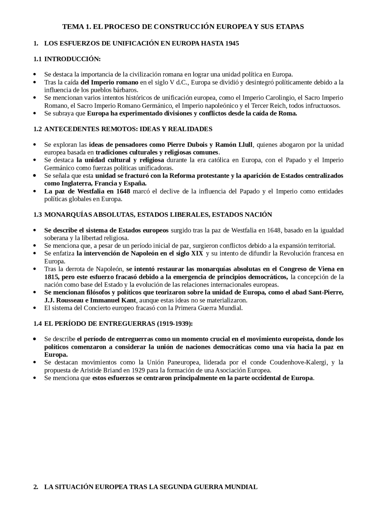 TEMA 1. EL PROCESO DE CONSTRUCCIÓN EUROPEA Y SUS ETAPAS | Resúmenes de ...