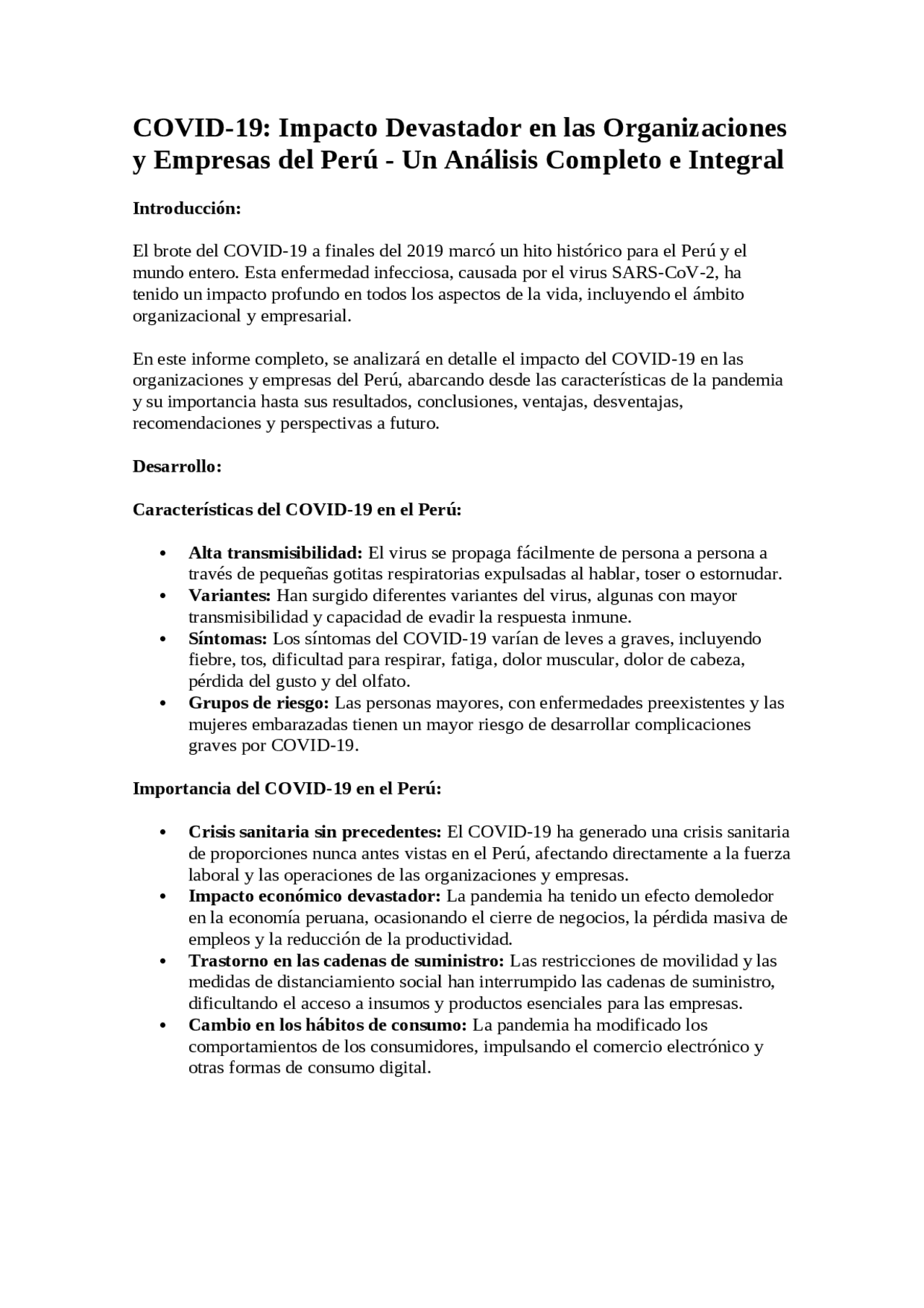 COVID 19 IMPACTO EN EL PERU | Apuntes de Administración de Empresas ...