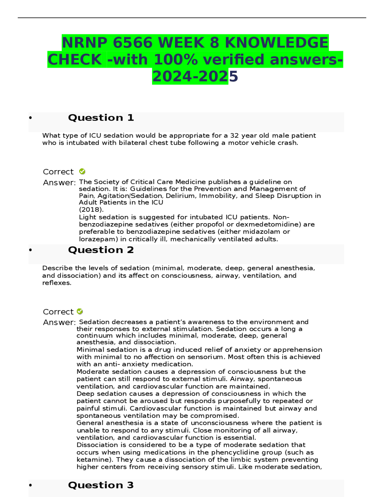 NRNP 6566 WEEK 8 KNOWLEDGE CHECK -with 100% verified answers-2024-2025 ...