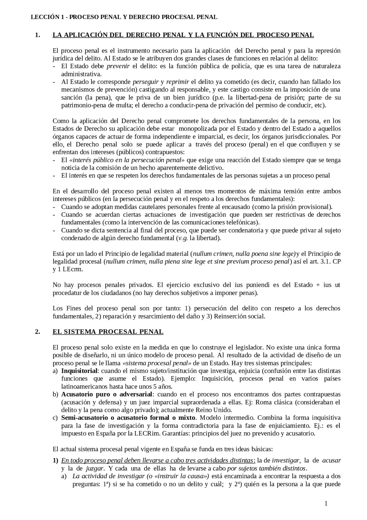 Derecho Procesal Penal - TEMA 1 | Apuntes de Derecho Procesal Penal ...