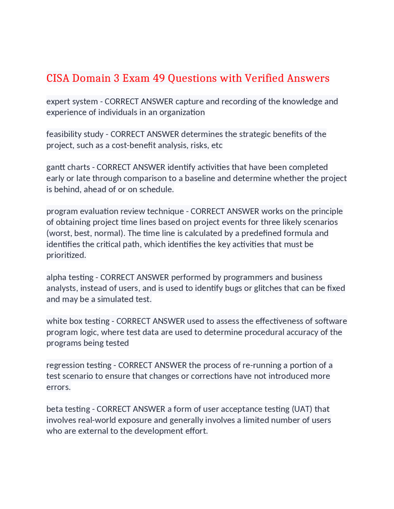 CISA Domain 3 Exam: Comprehensive Guide to 49 Verified Questions and ...