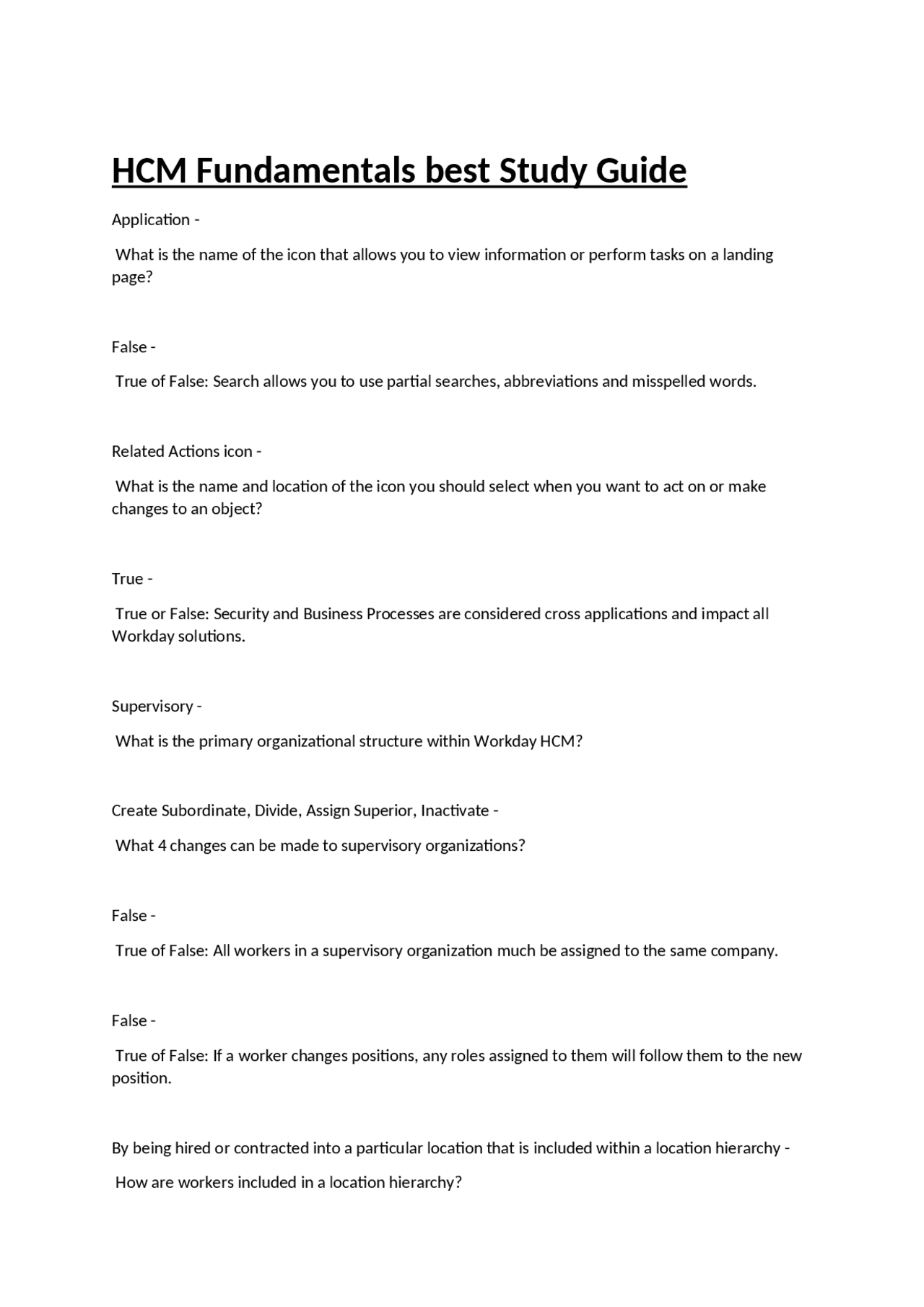 Workday HCM Fundamentals: A Comprehensive Study Guide | Exams Human ...