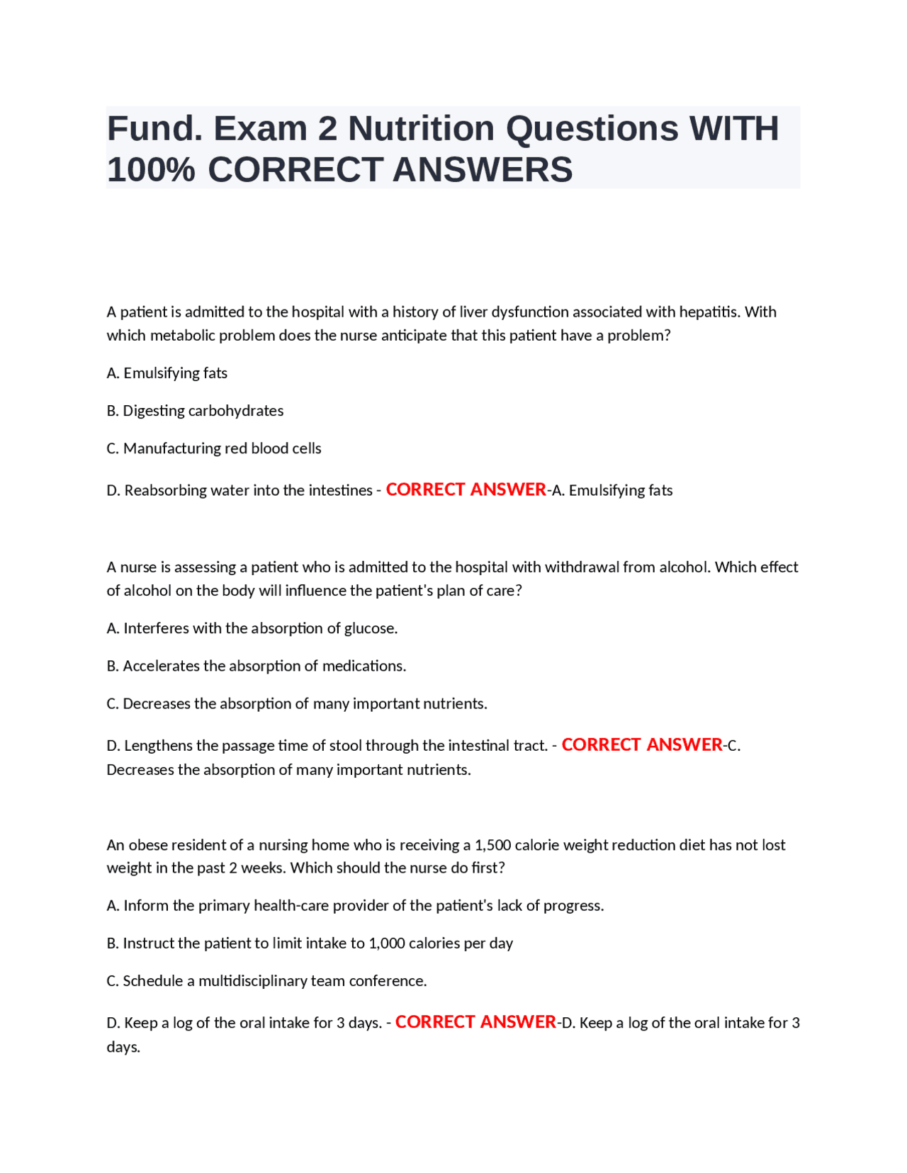 NUTRITION EXAM QUESTIONS AND ANSWERS PDF FREE DOWNLOAD visual data 7