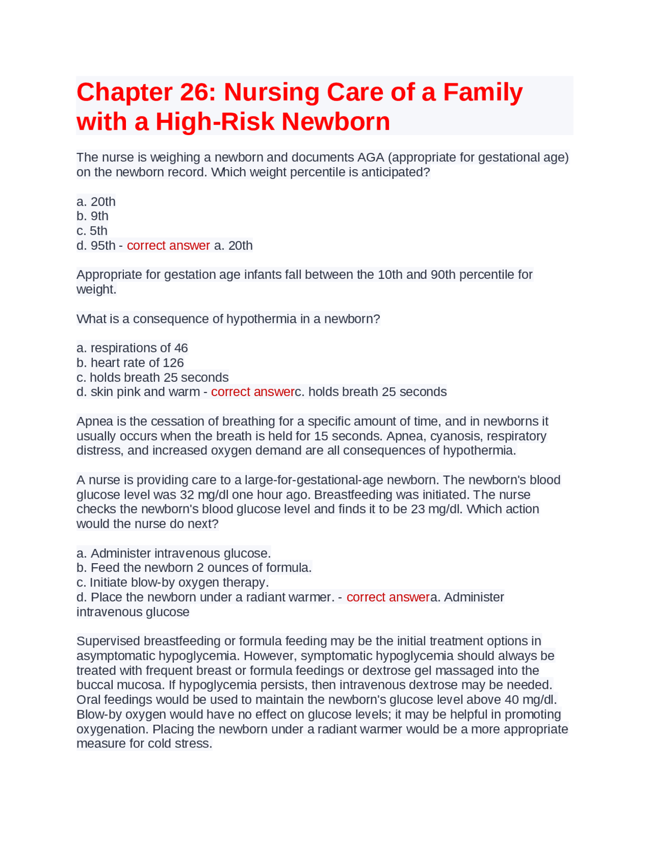 Chapter 26: Nursing Care of a Family with a High-Risk Newborn Latest ...