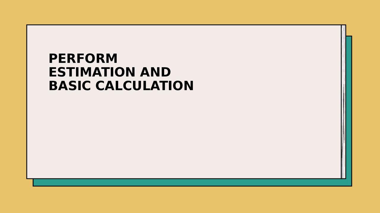 Perform Estimation and Basic Calculation | Schemes and Mind Maps ...