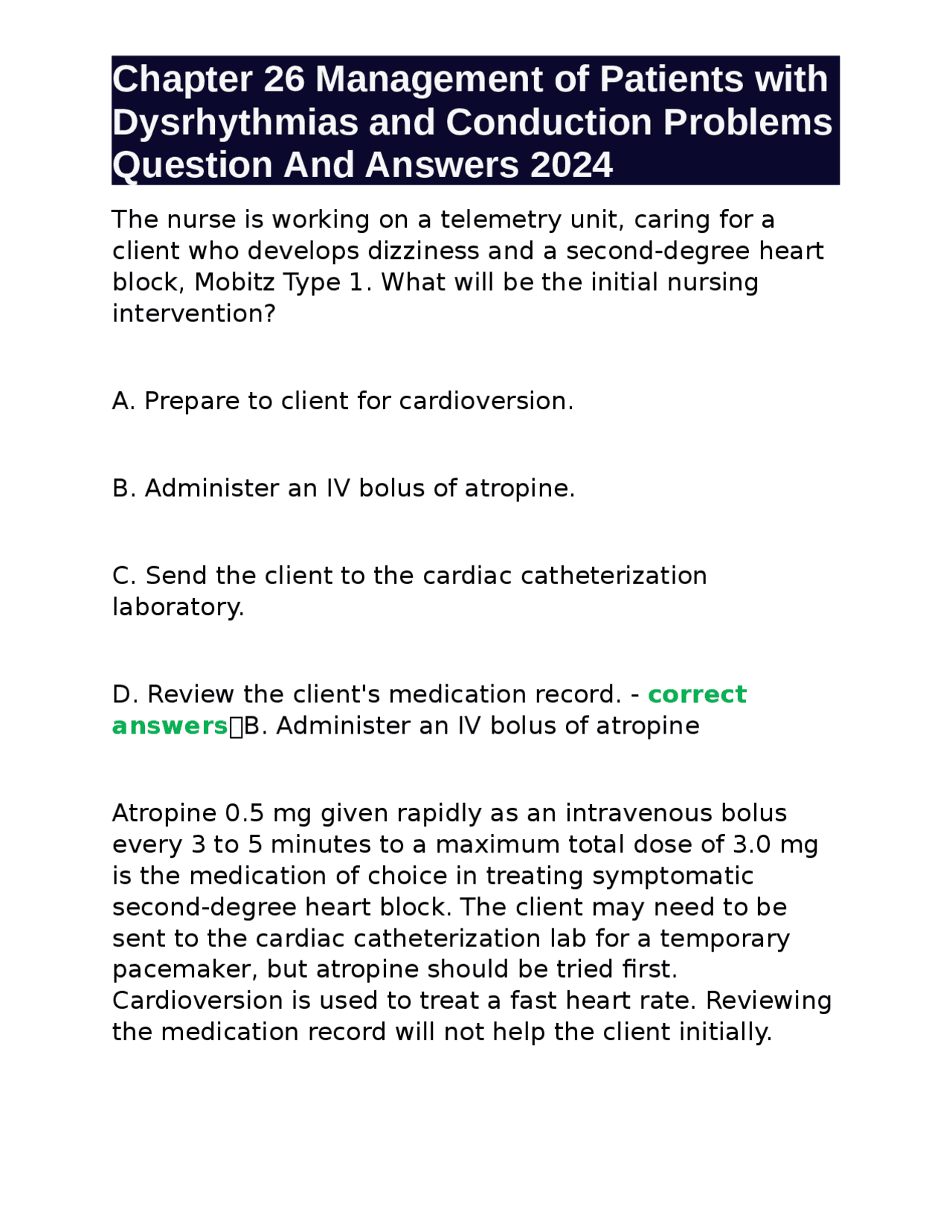 Management of Patients with Dysrhythmias and Conduction Problems ...