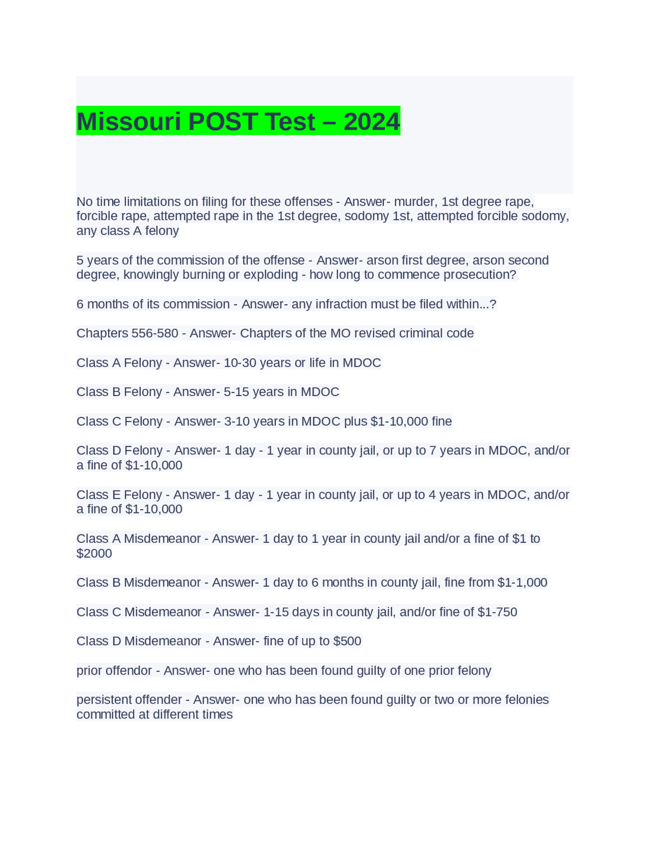 Missouri Criminal Code Handbook.pdf Missouri Criminal Code and Sentencing Guidelines | Exams Advanced ...