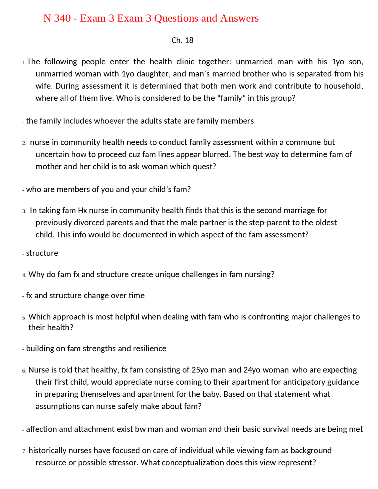 N 340 - Exam 3 Exam 3 Questions and Answers,100% CORRECT | Exams ...