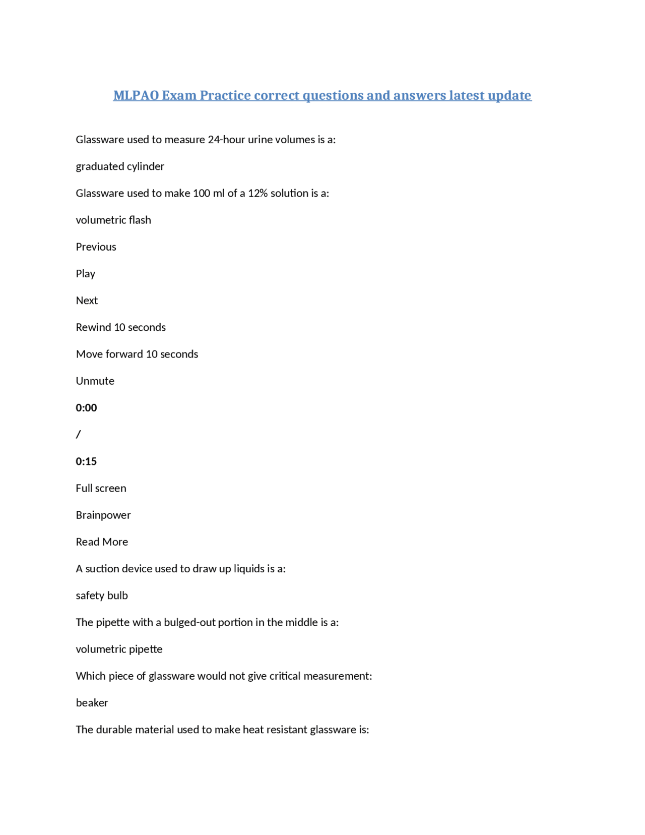 Clinical Laboratory Procedures | Exams Nursing | Docsity