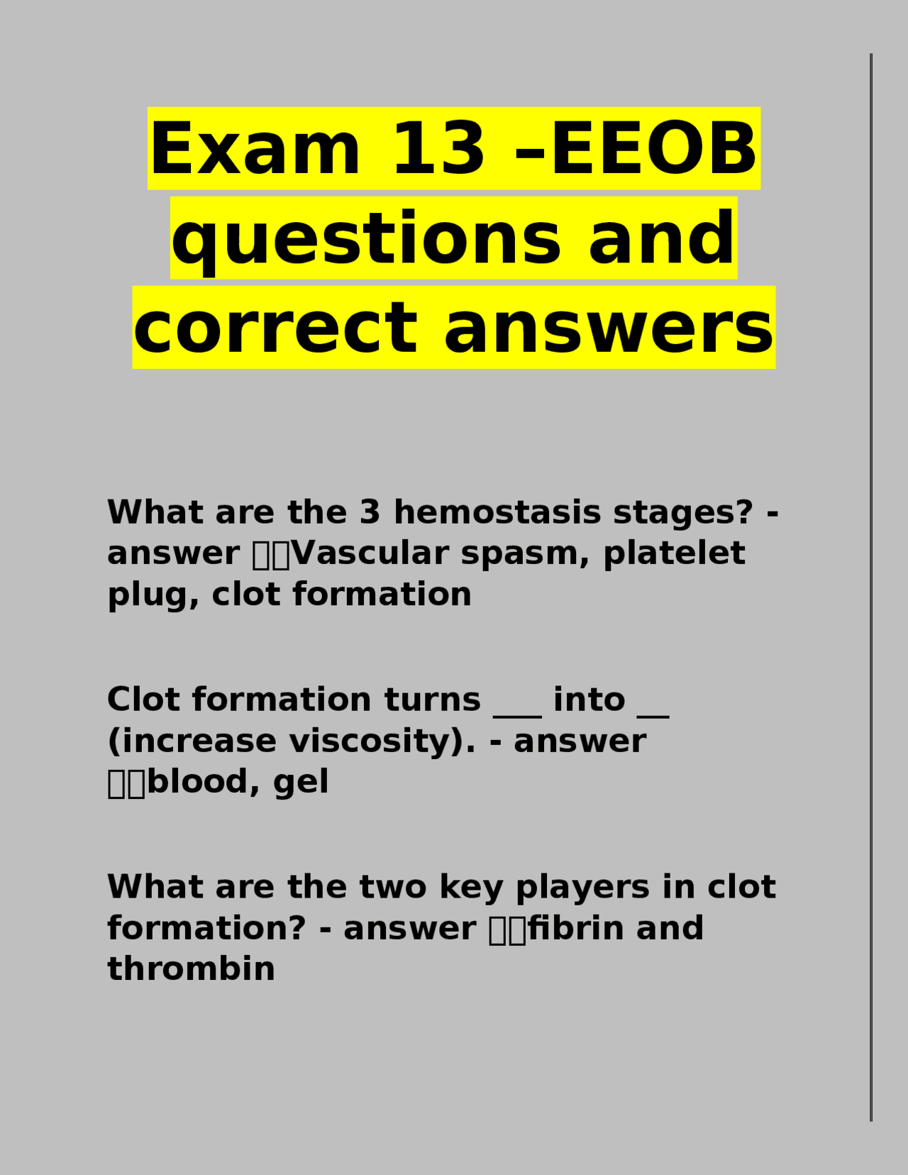 Eeob Database Exam 13 - EEOB: Respiratory and Renal Systems | Exams Nursing | Docsity
