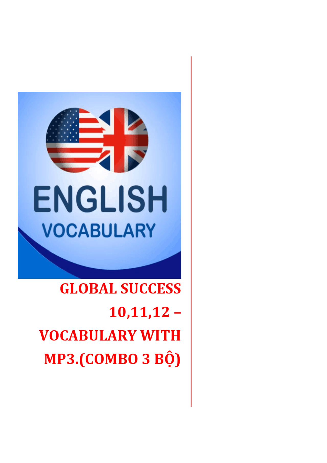 COMBO BO TU VUNG GLOBAL SUCCESS 101112. | Exercises English | Docsity