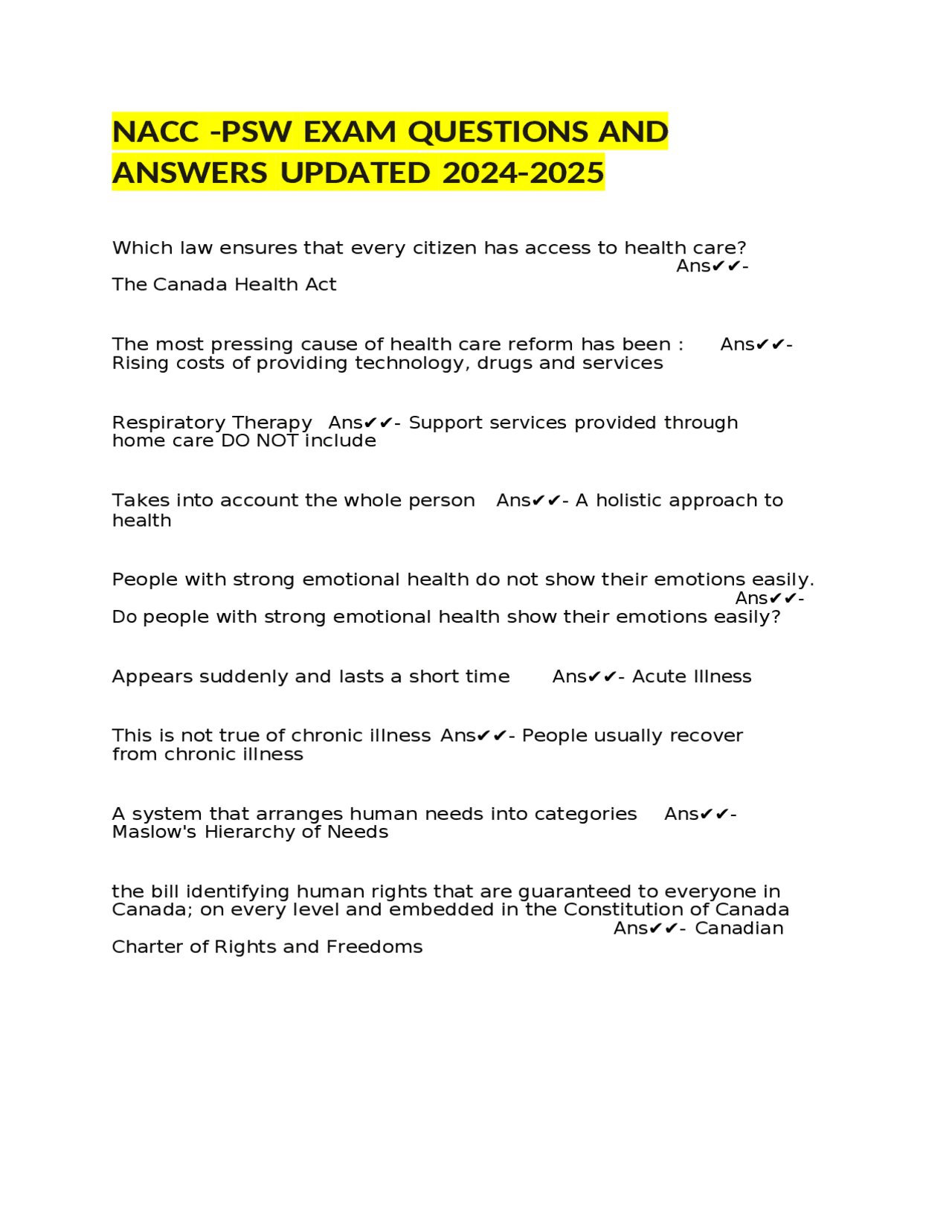 NACC -PSW EXAM QUESTIONS AND ANSWERS UPDATED 2024-2025