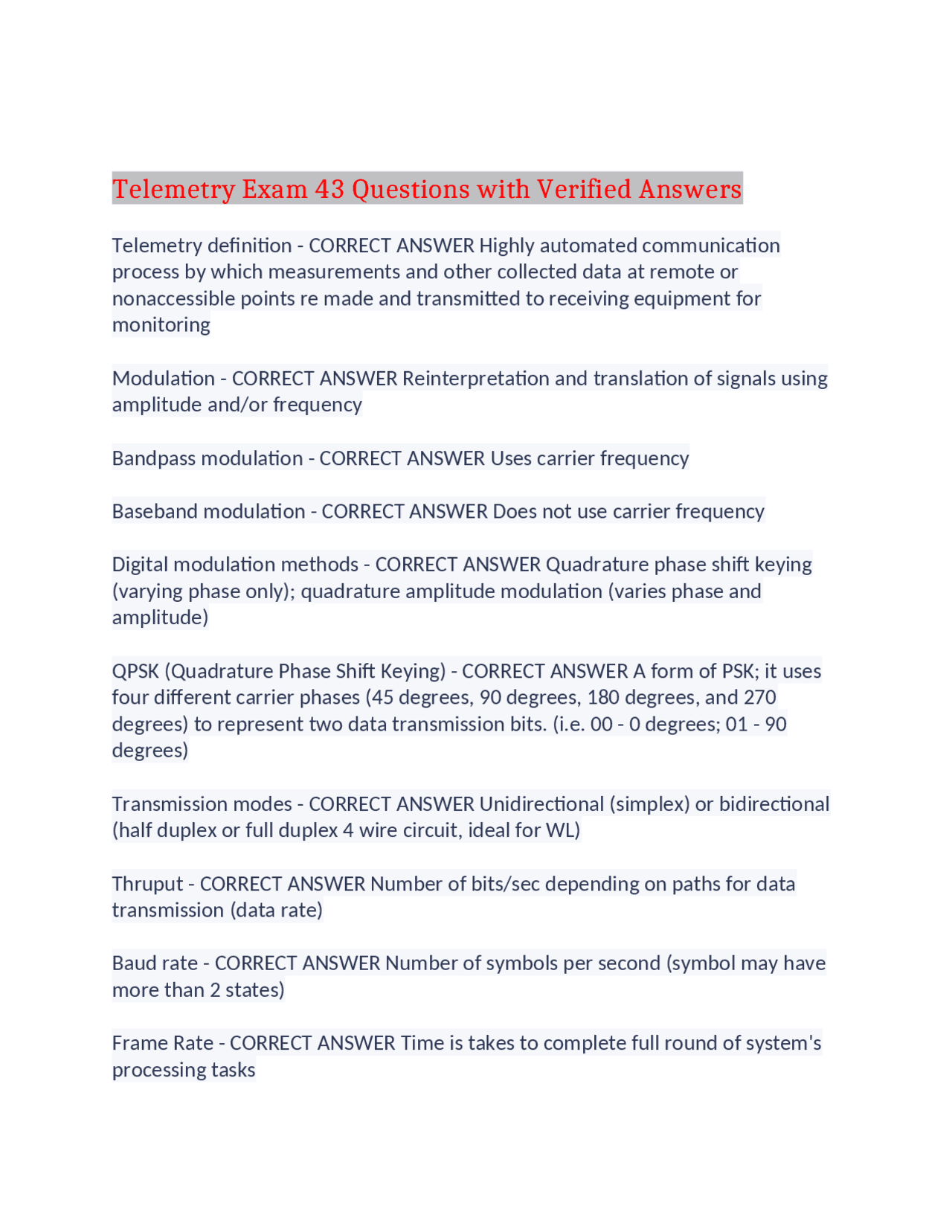 Telemetry Exam: Comprehensive Guide to Telemetry Concepts and Protocols ...