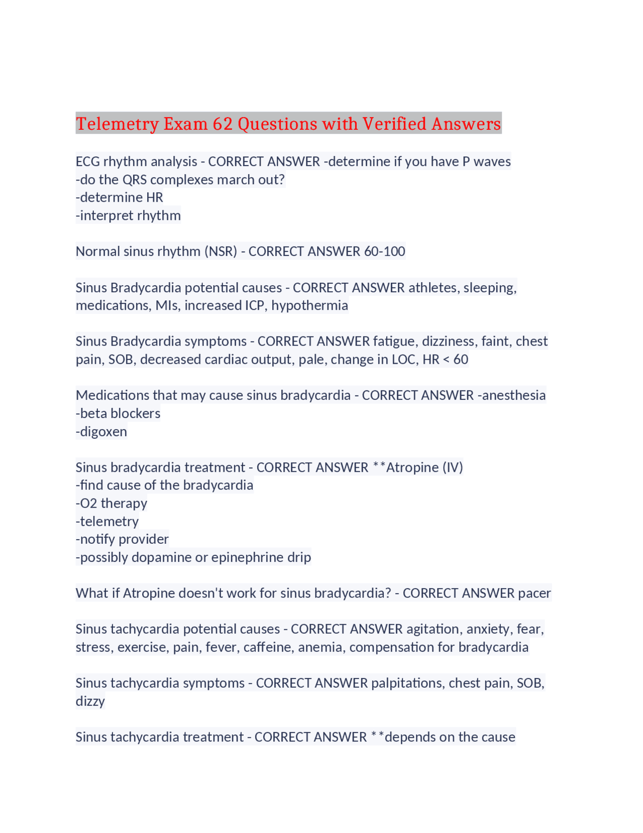 Telemetry Exam: Comprehensive Guide to ECG Rhythm Analysis | Exams ...