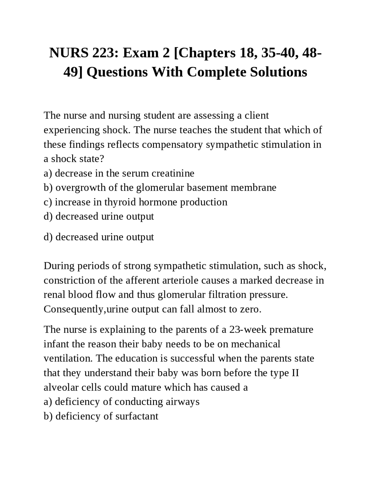 NURS 223: Exam 2 [Chapters 18, 35-40, 48-49] Questions With Complete ...
