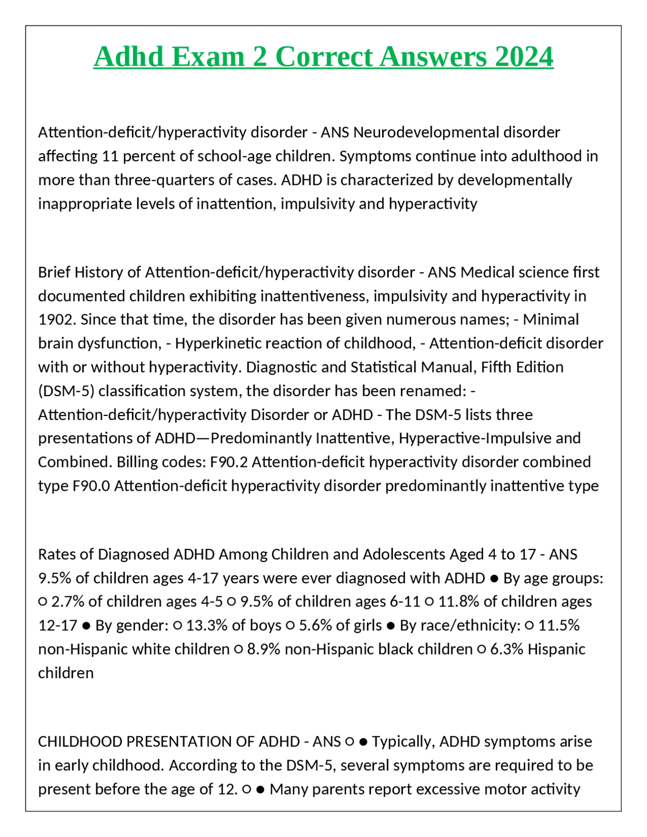 Comprehensive Guide to Diagnosing and Treating ADHD in Children ...