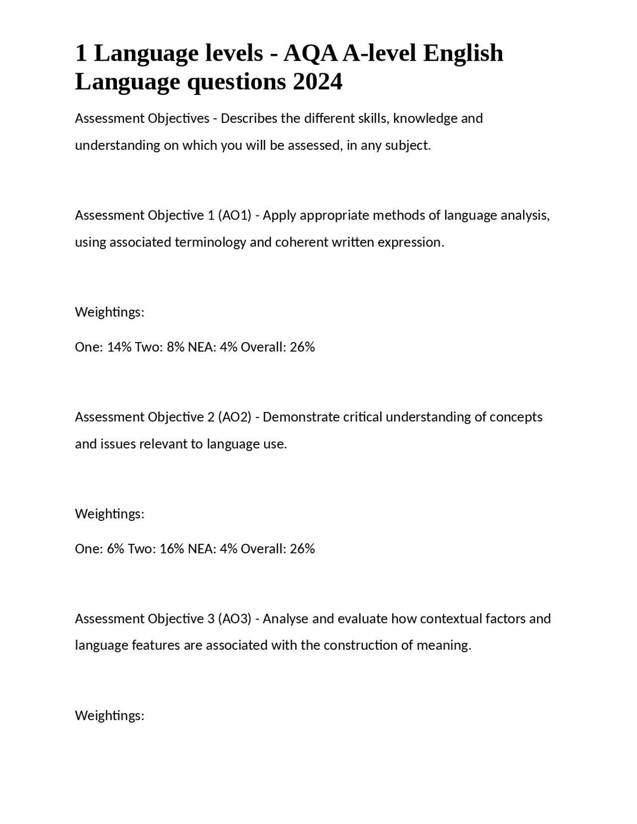 107. aqa a level slr15 translators - craig 'n' dave... 1 Language levels - AQA A-level English Language questions 2024 | Exams ...