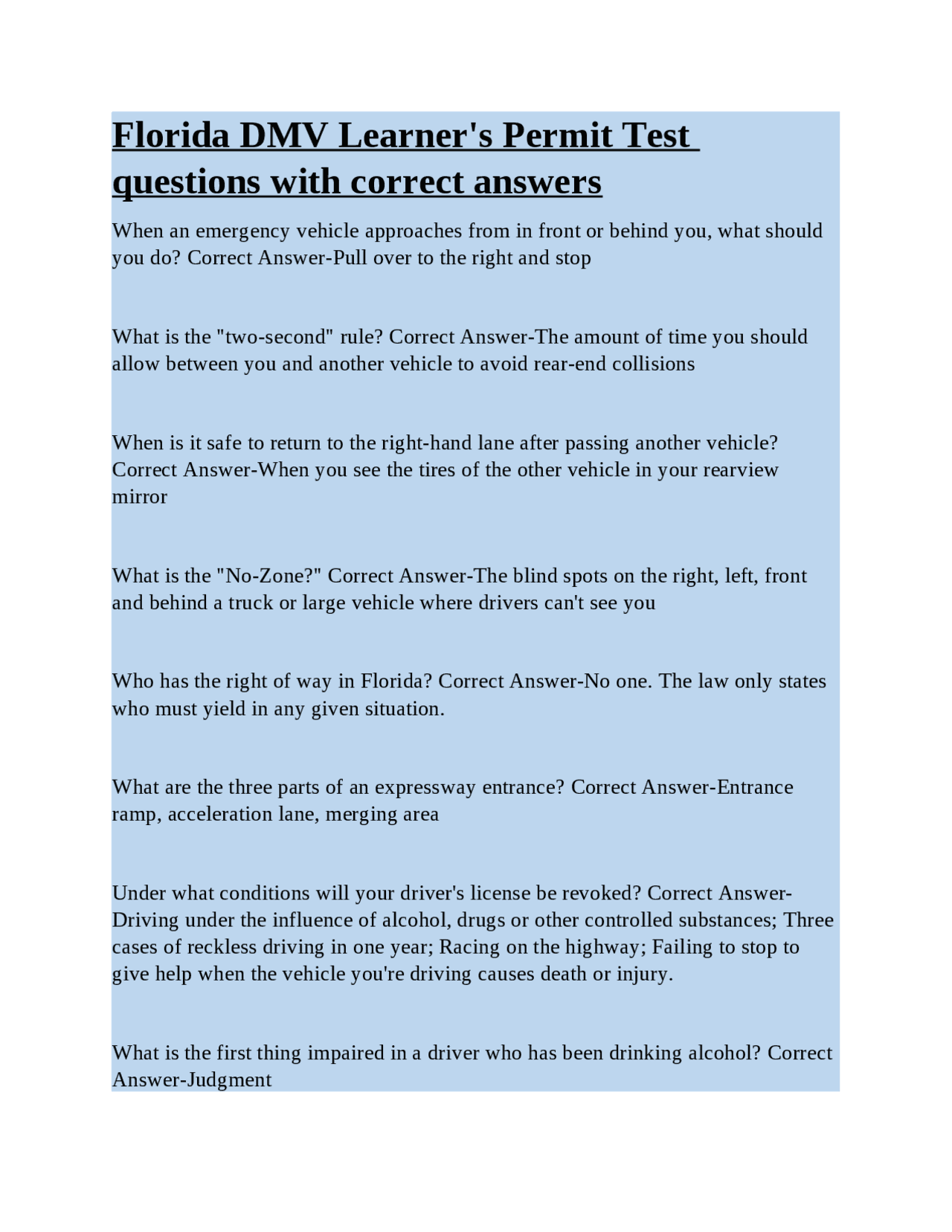 Florida DMV Learner&rsquo;s Permit Test: Preparing for the Road Ahead 