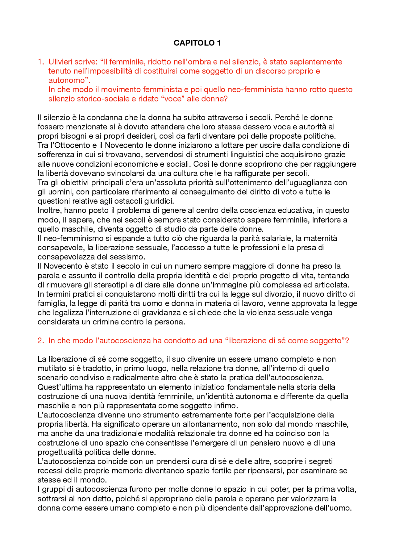 Il ruolo delle donne nella società e il movimento femminista - Prof ...